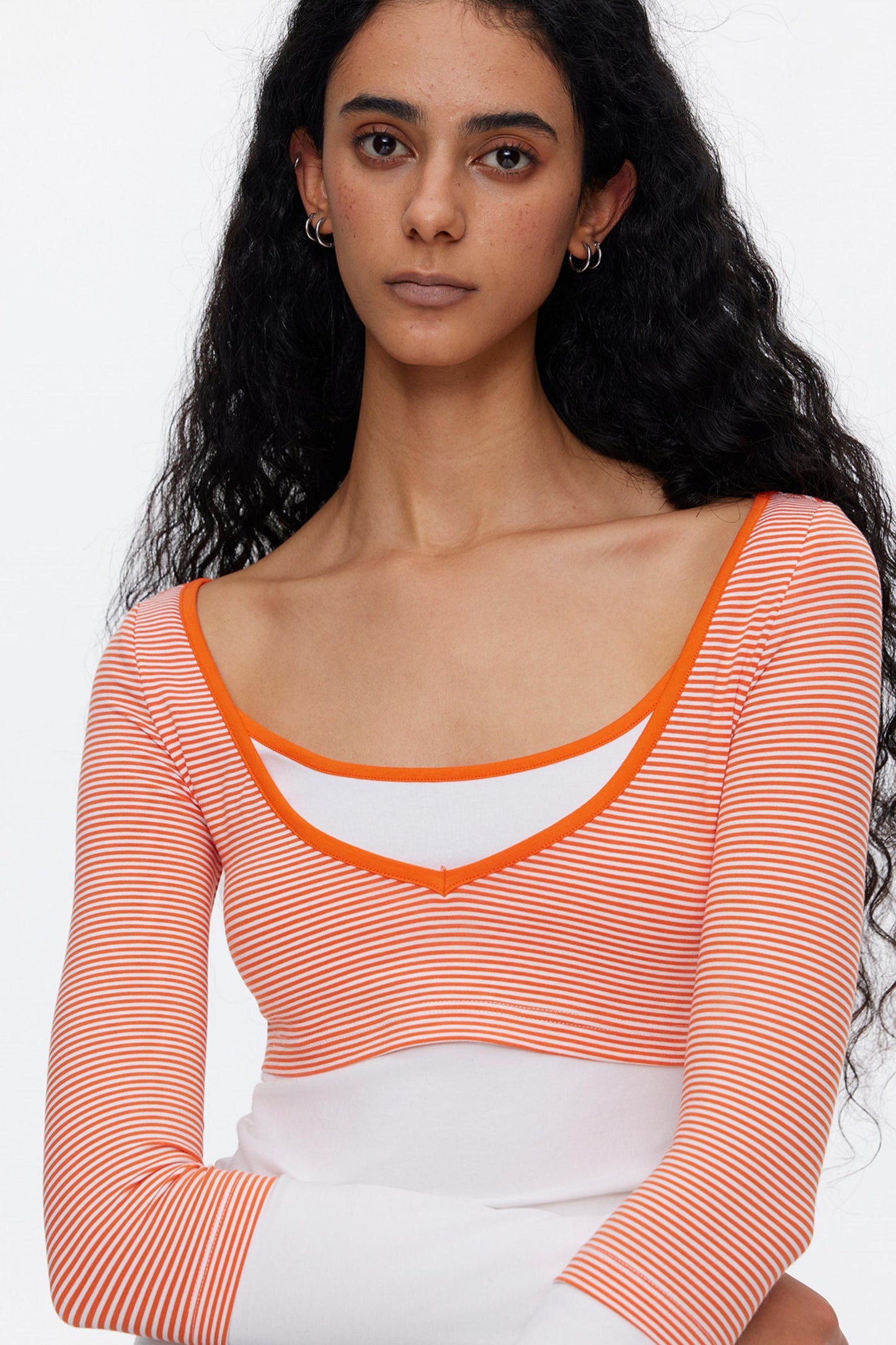 V-Neck Color-Blocked T-Shirt