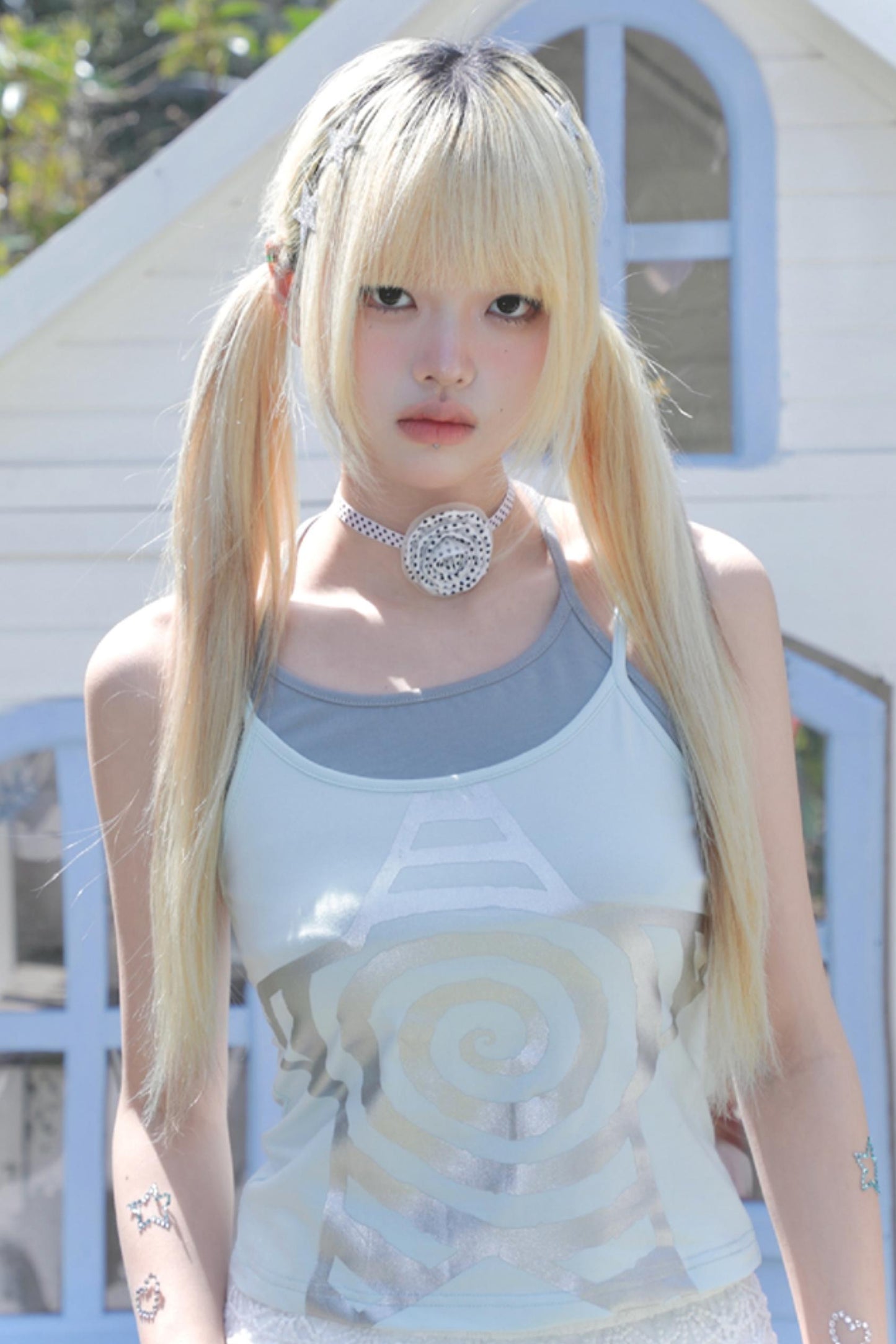 Spiral Stars Suspenders Top