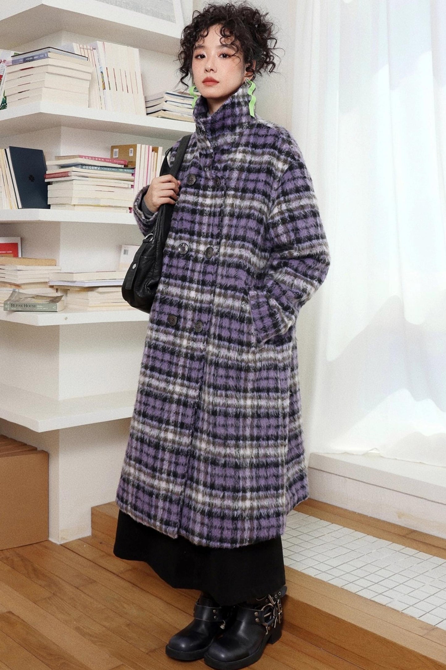 Plaid Woolen Winter Coat