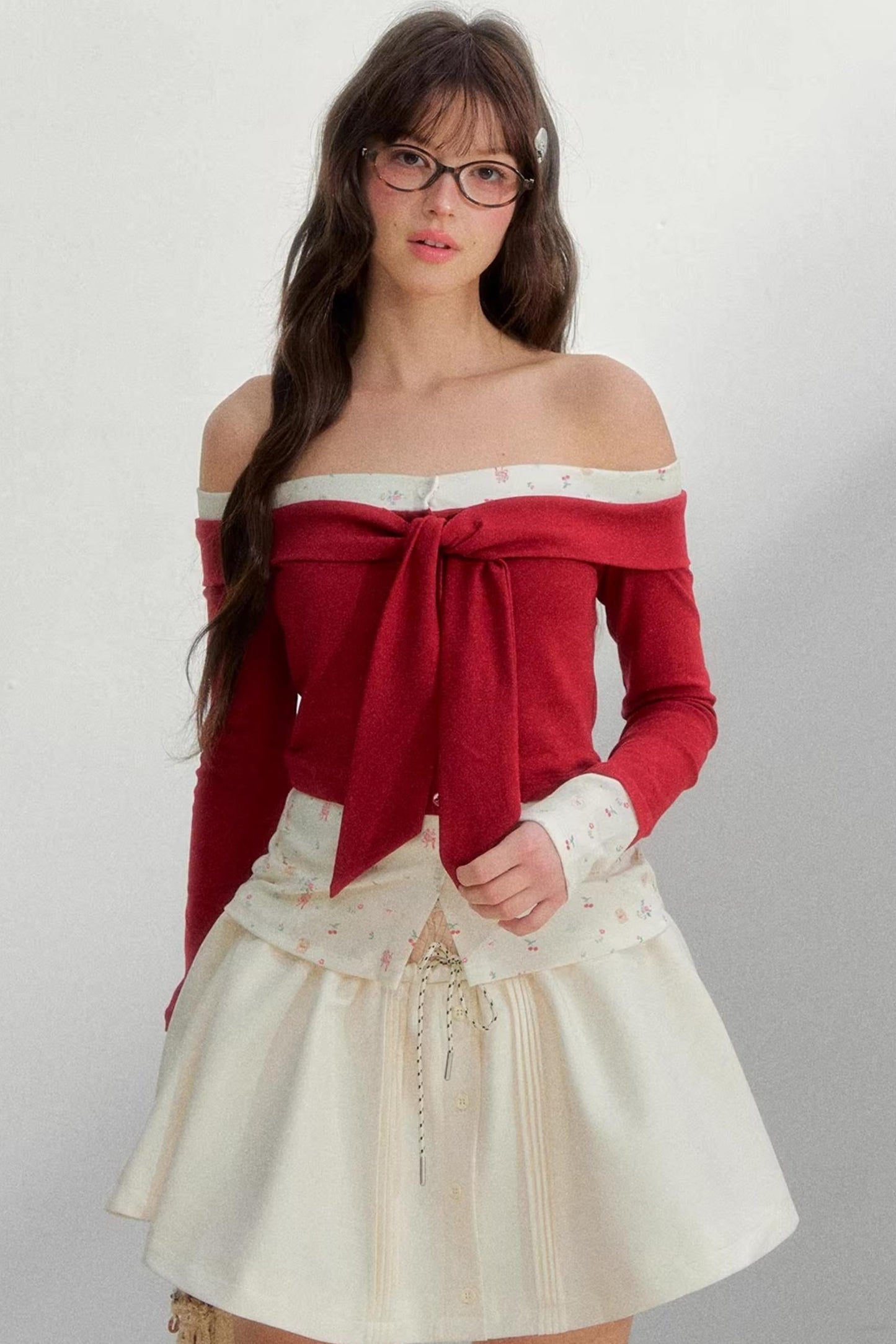 Bright Cherry One-Shoulder Top