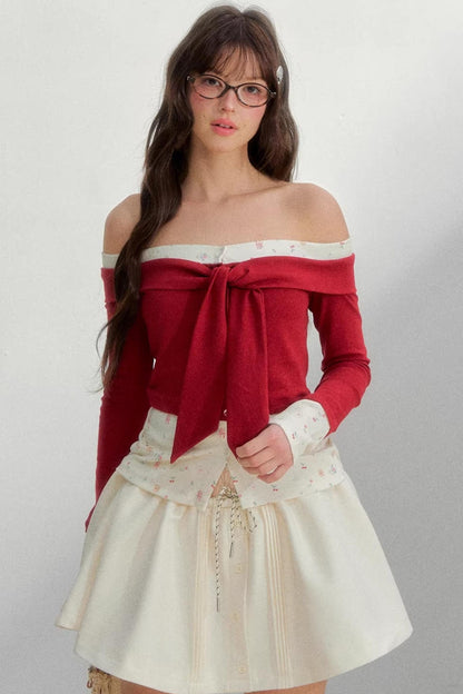 Bright Cherry One-Shoulder Top