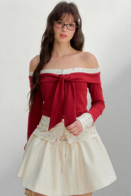 Bright Cherry One-Shoulder Top