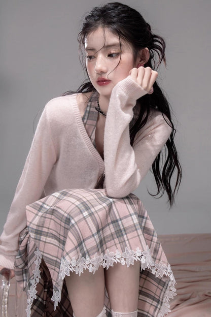 Gentle Cherry Pink Bias Skirt Dress