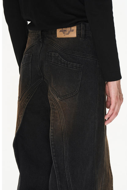 Aged Denim Trousers