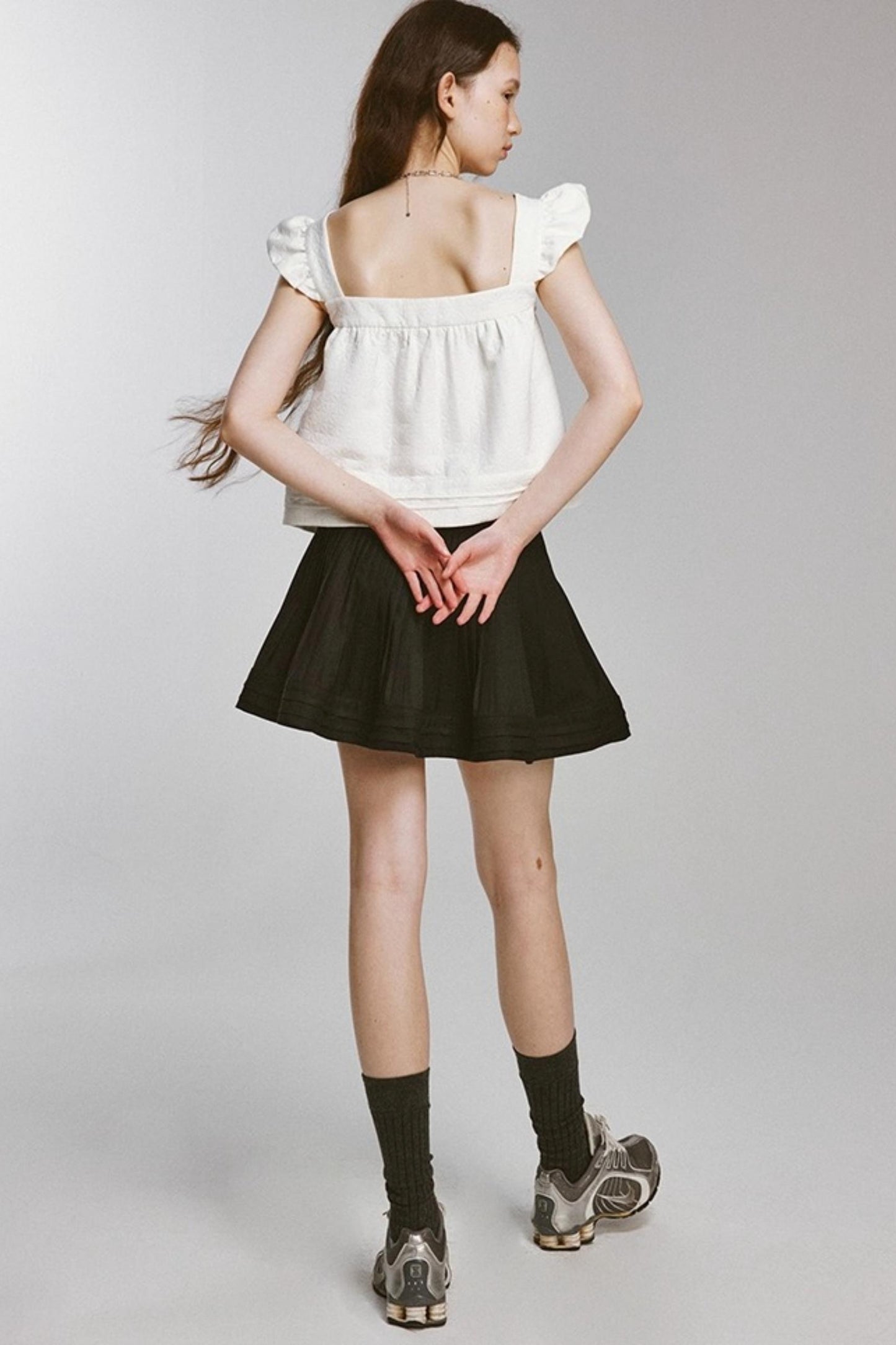 Waist Shape Short Pleated Skirt