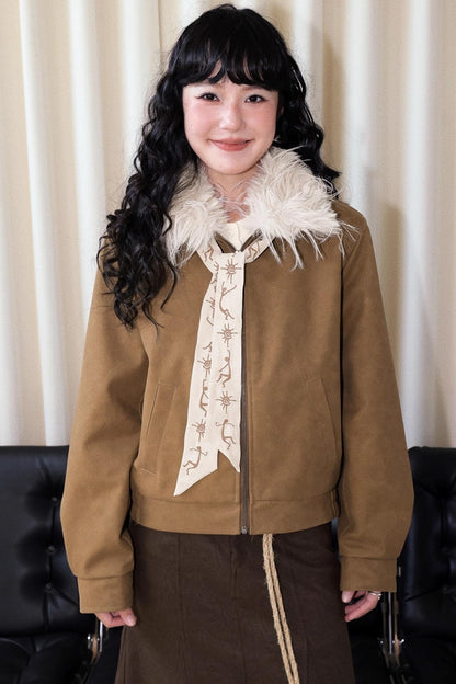 Before Sunrise Fur Collar Jacket