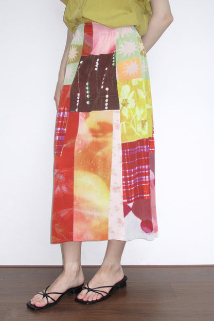 Sunset Tide Line Pleated Skirt
