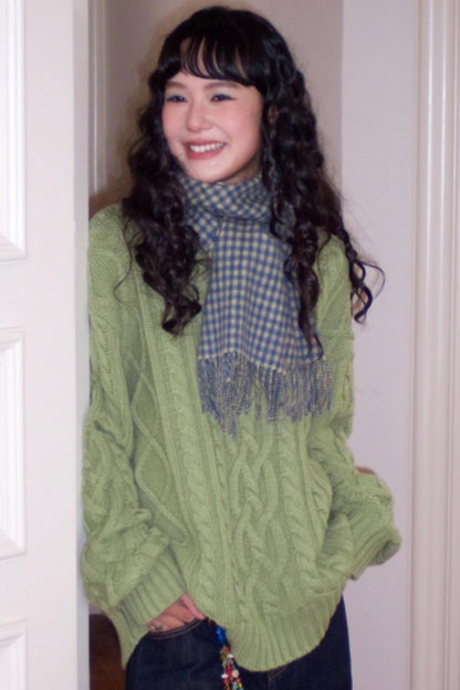 Sheep Wool Cable Knit Sweater