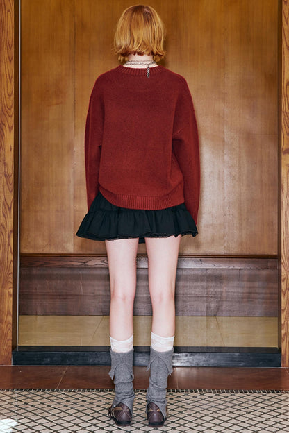 Laser Beaded Knitted Cat Top