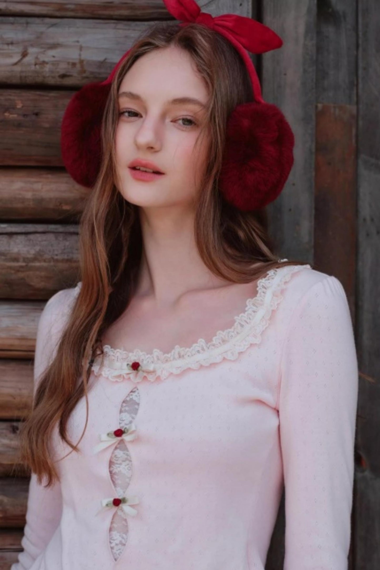 Berry Knit Lace Top Skirt Set-Up