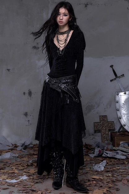 Vintage Punk Fringe Leather Belt