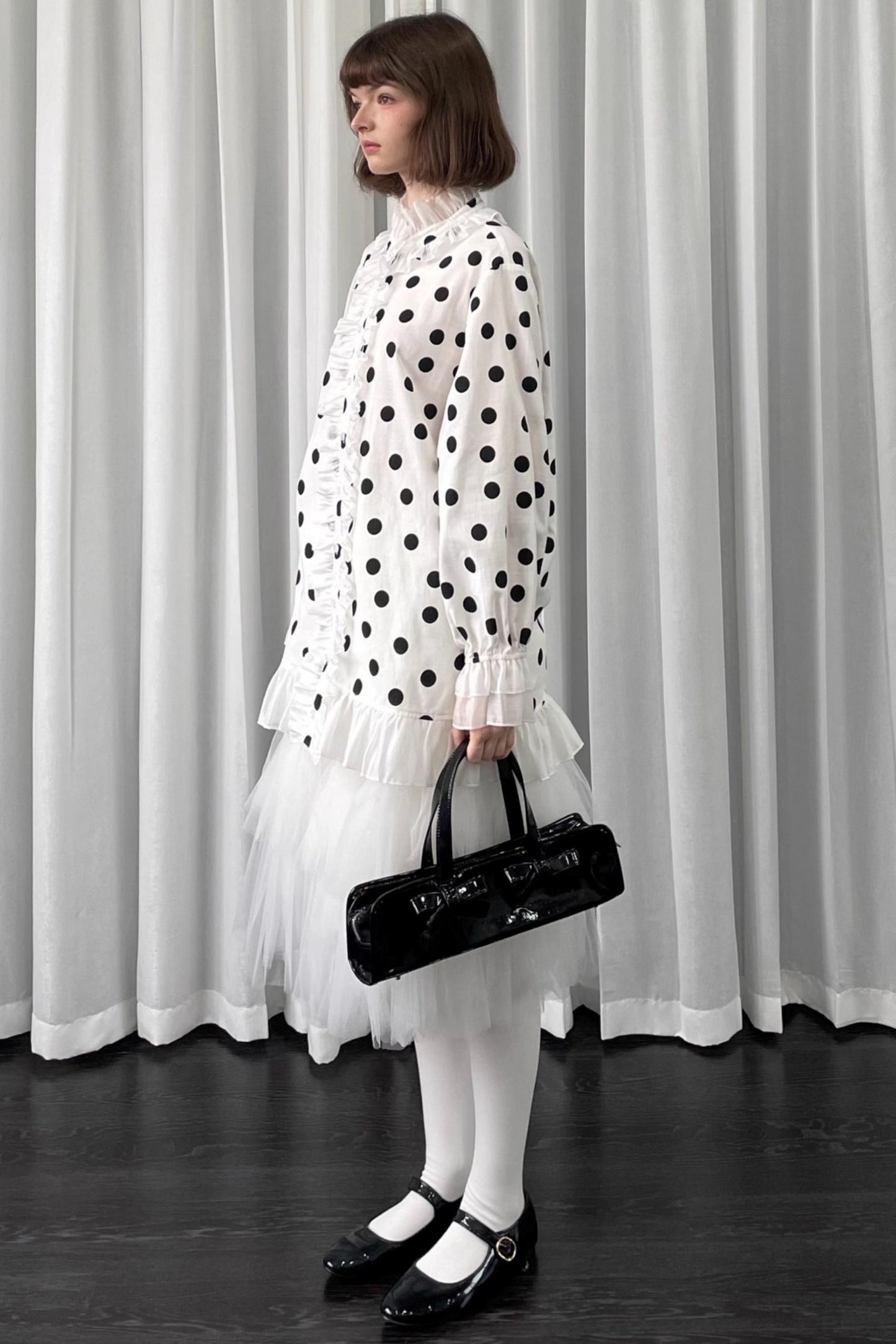 Polka Dot Lace Blouse Top