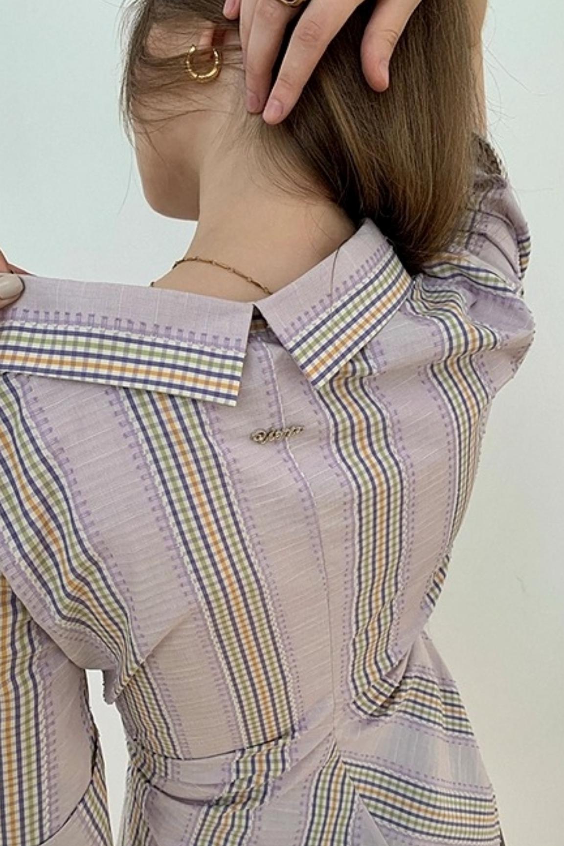 Asymmetric Striped Slim Fit Shirt