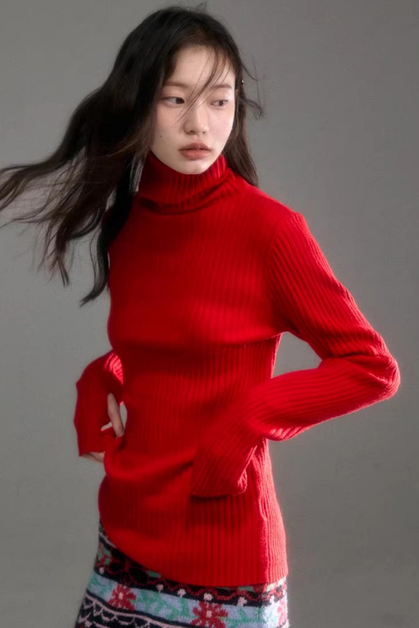 Soft Cloud Ribbed Turtleneck Sweater