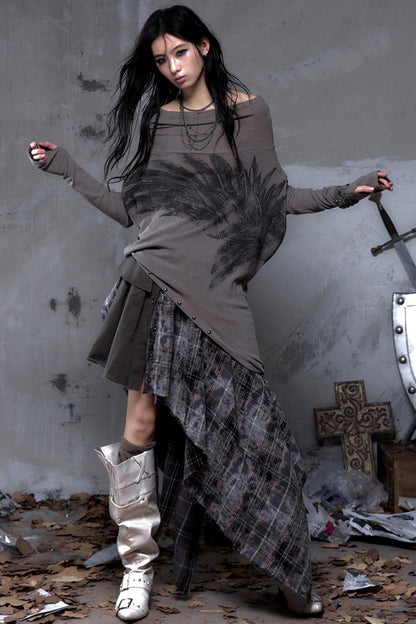 Wasteland Swing Collar Knitted Tops