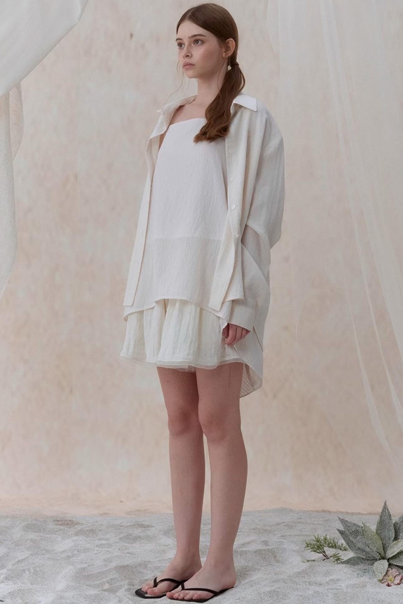 Draped Pearl Stripe Camisole Set-UP