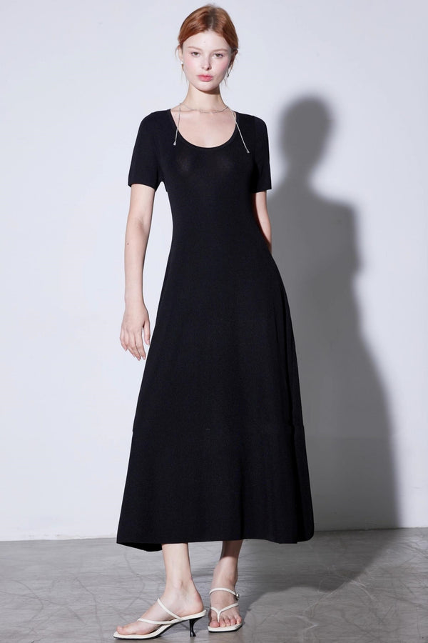 Silk U-neck Knit Dress