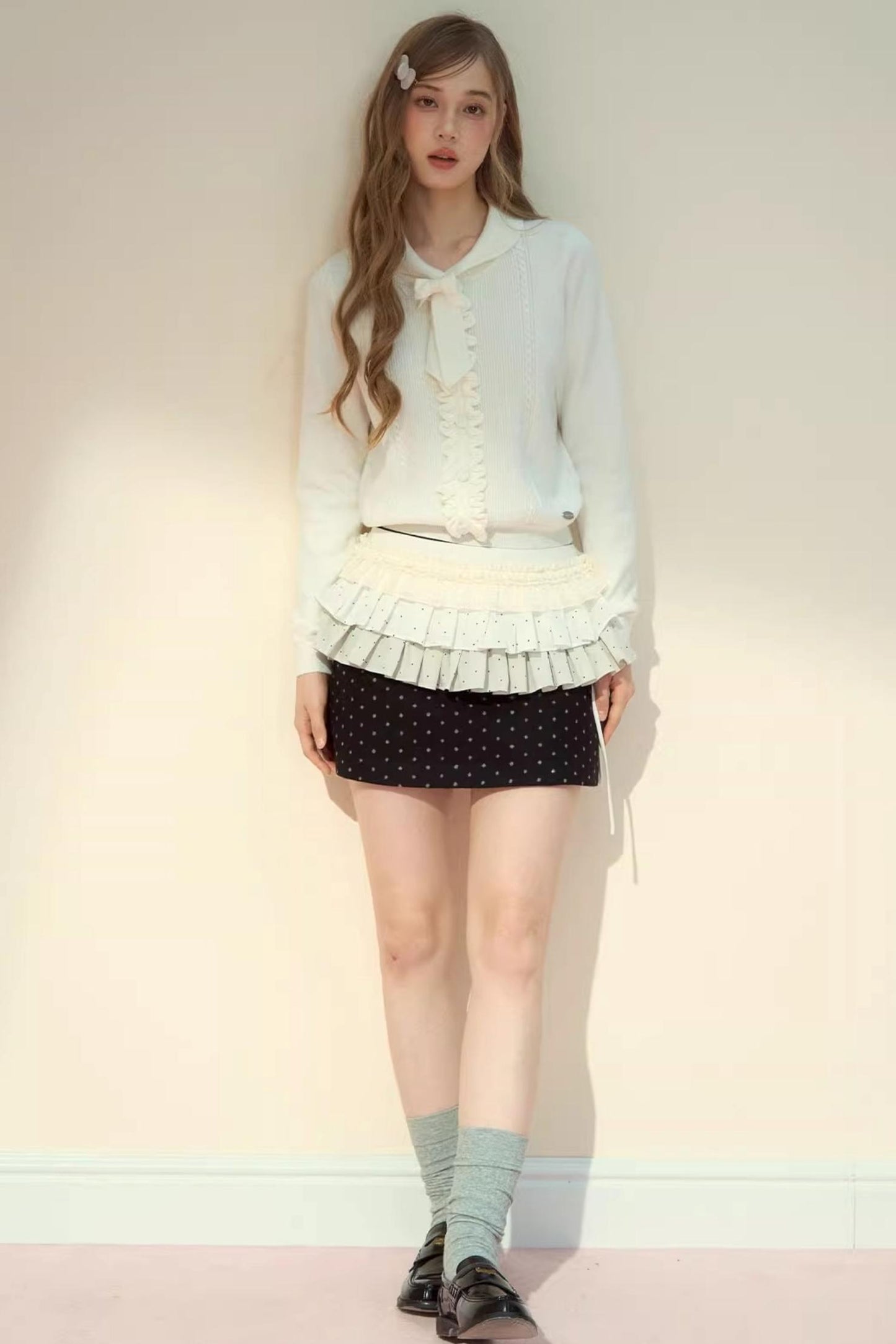 Forest Gray Lace Knit Sweater