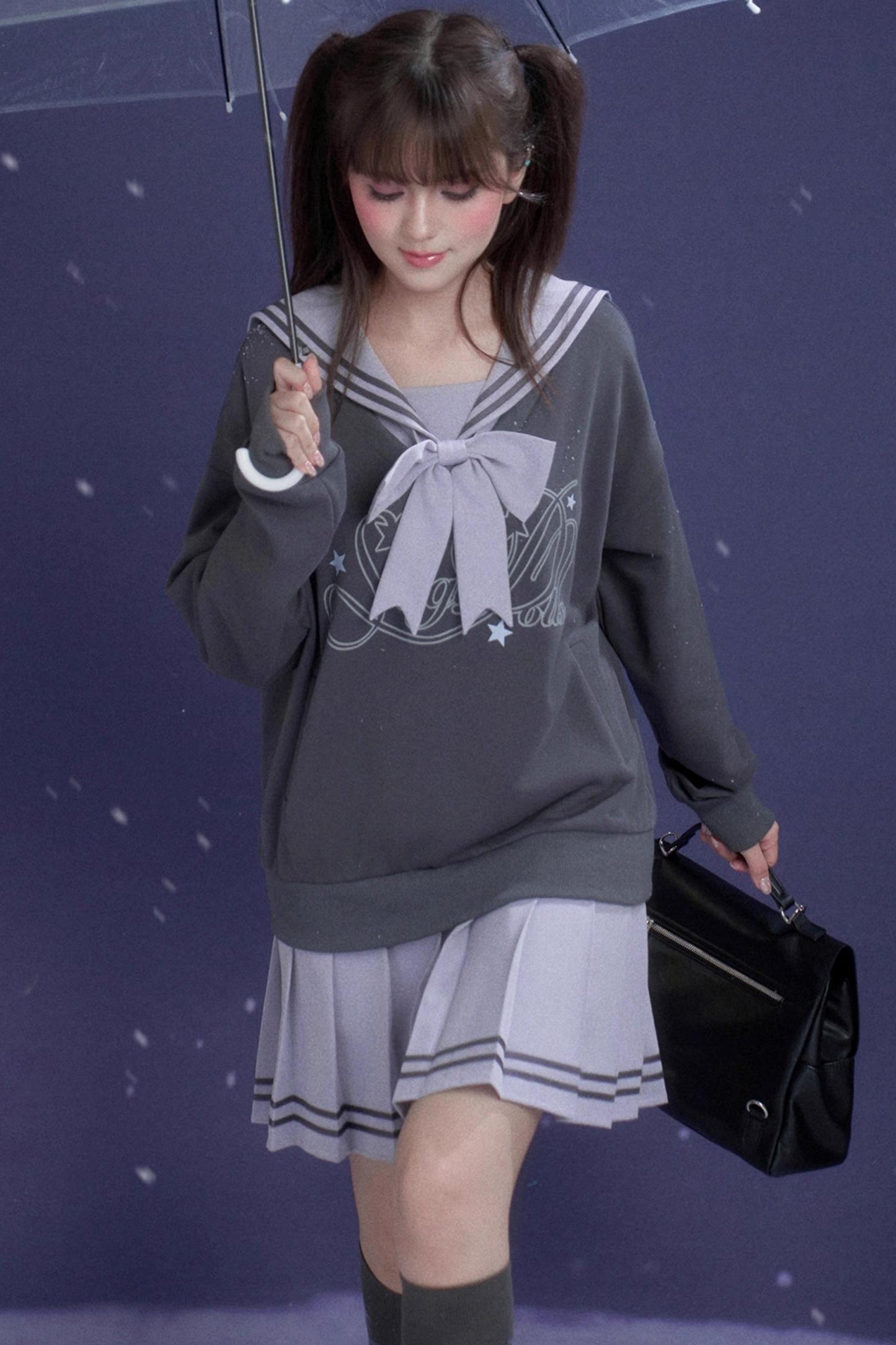 Oxygen Gray-Purple Sailor Dress