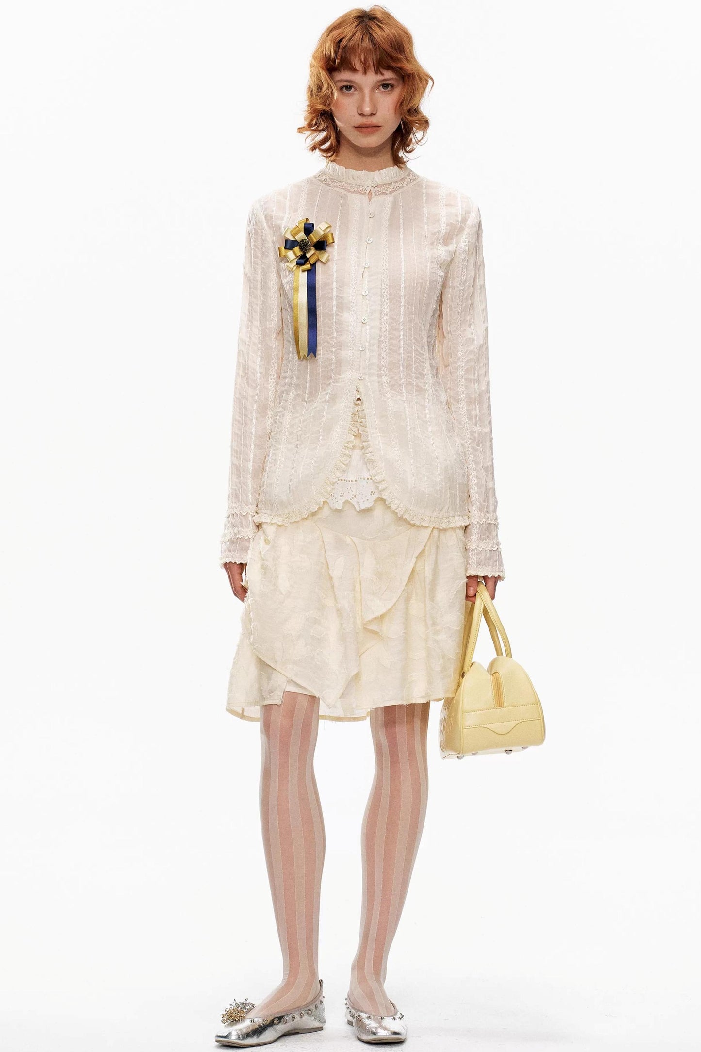 Retro Beige Lace Cardigan Top