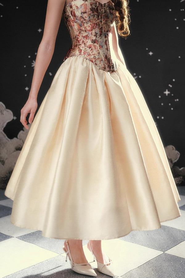 Pearlescent Satin Puffy Skirt