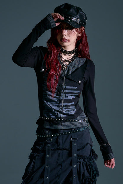 Stripe Long Sleeve Knit Top