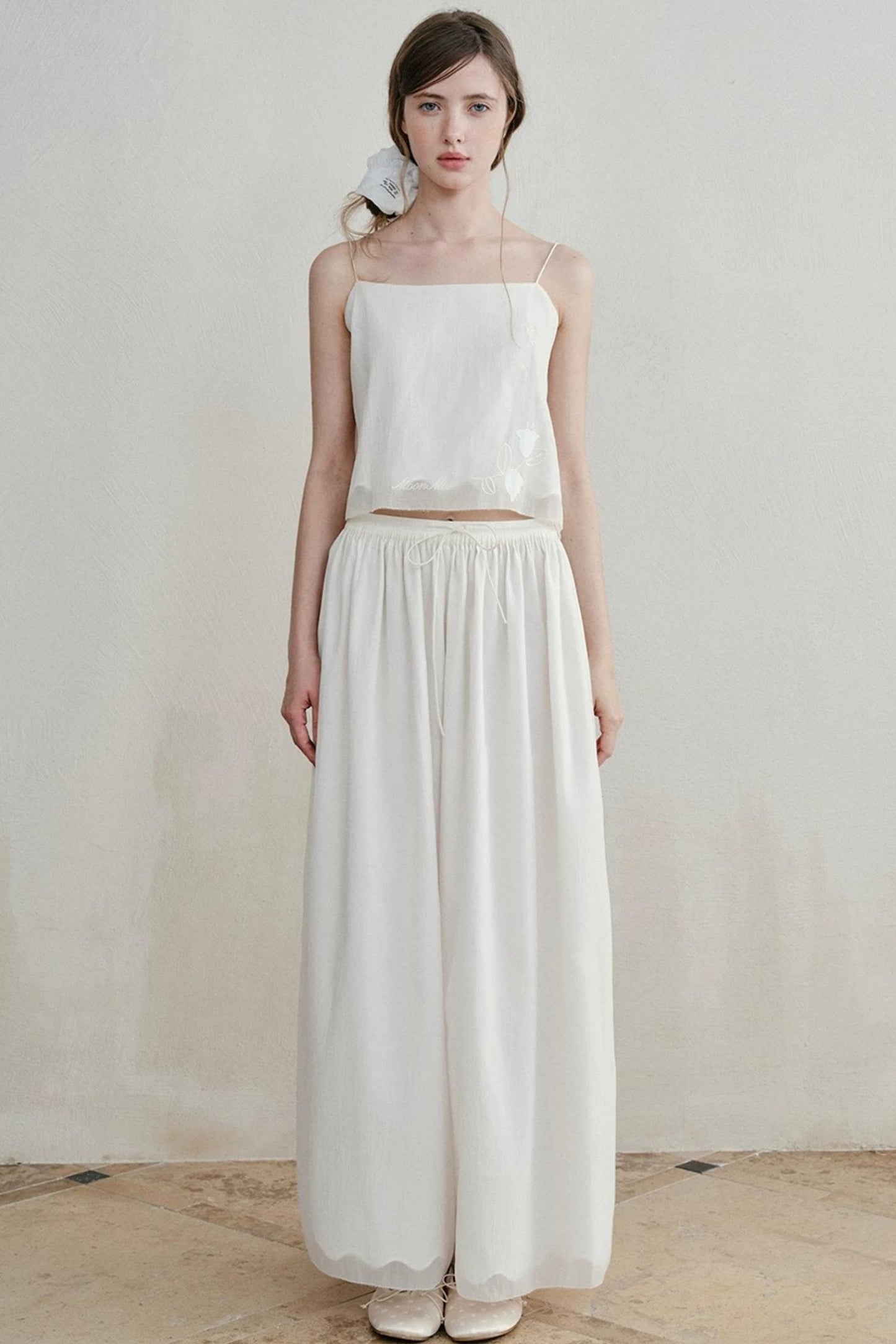 Lily of the Valley Embroidered Camisole Set-Up