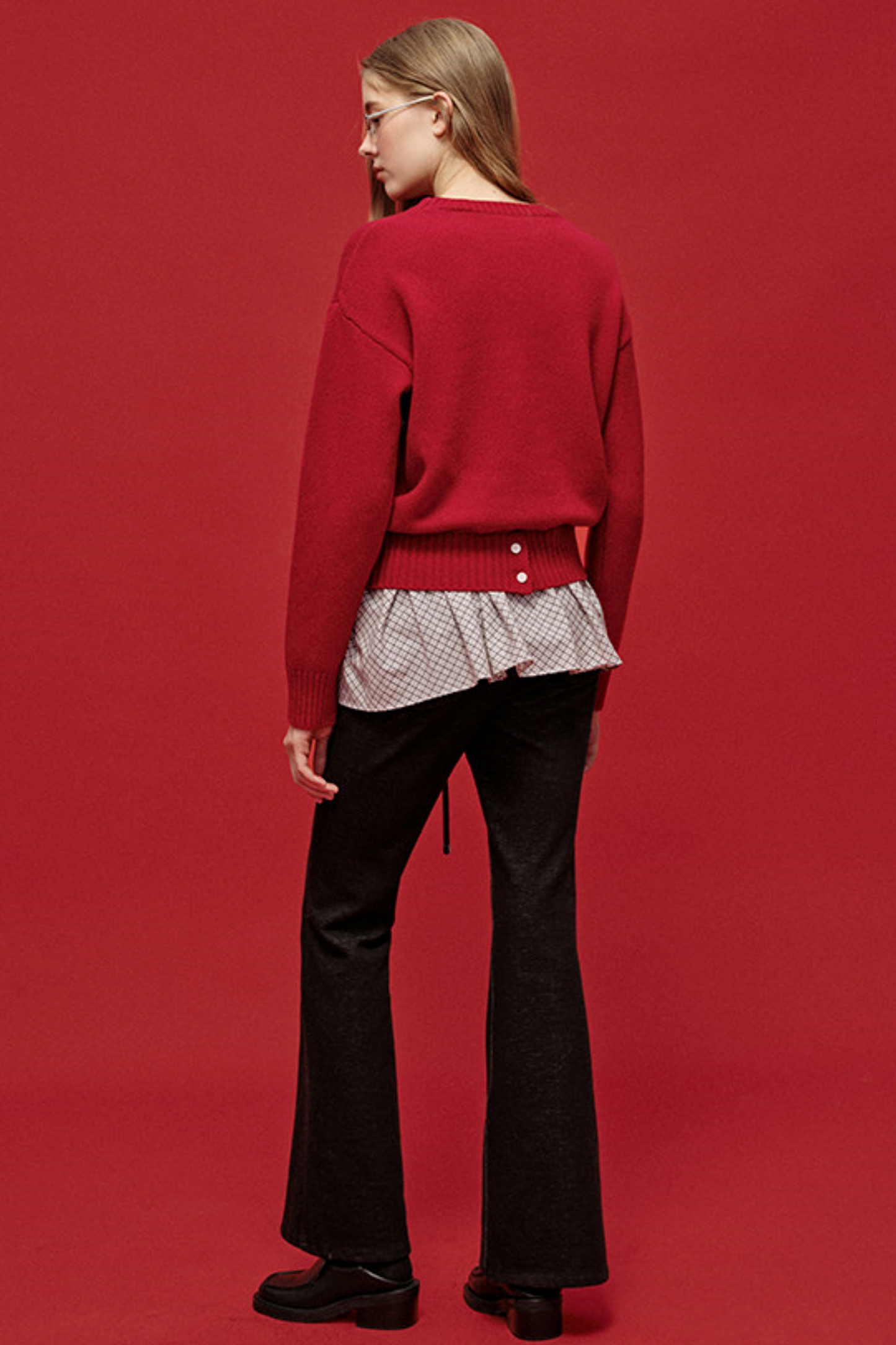 Embroidered Wool Denim Pants