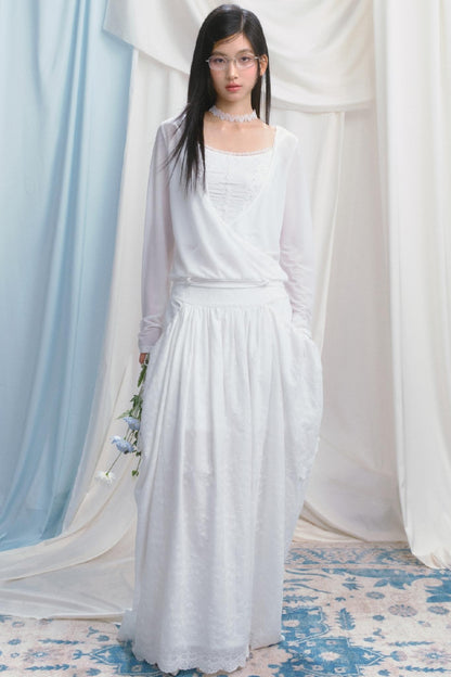 Dreamy White Lei Pod Skirt