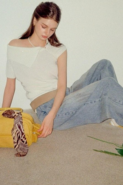 Asymmetric Loop Knit Top