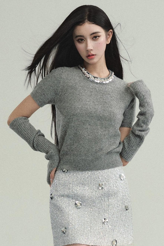 Slim Fit Short-Sleeve Knit Top