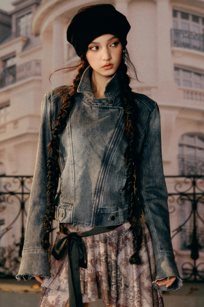 Vintage Süßes Denim-Jacke