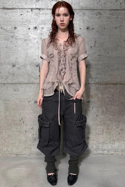 Gauze Ruffle Shirt