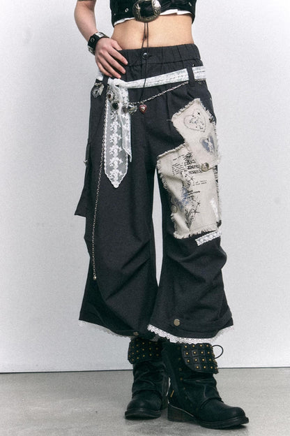 Vintage Lace Patchwork Pants