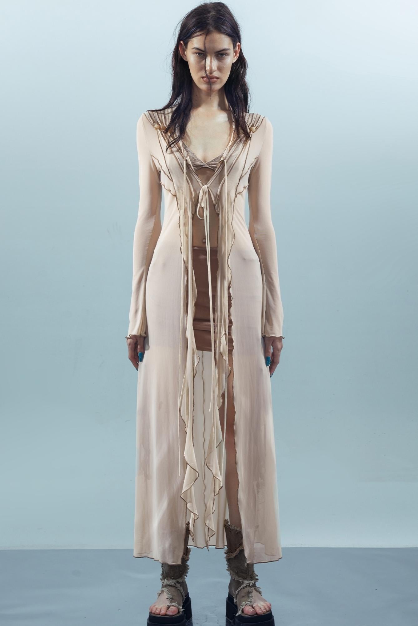 Dreams Beaded Mesh Cardigan