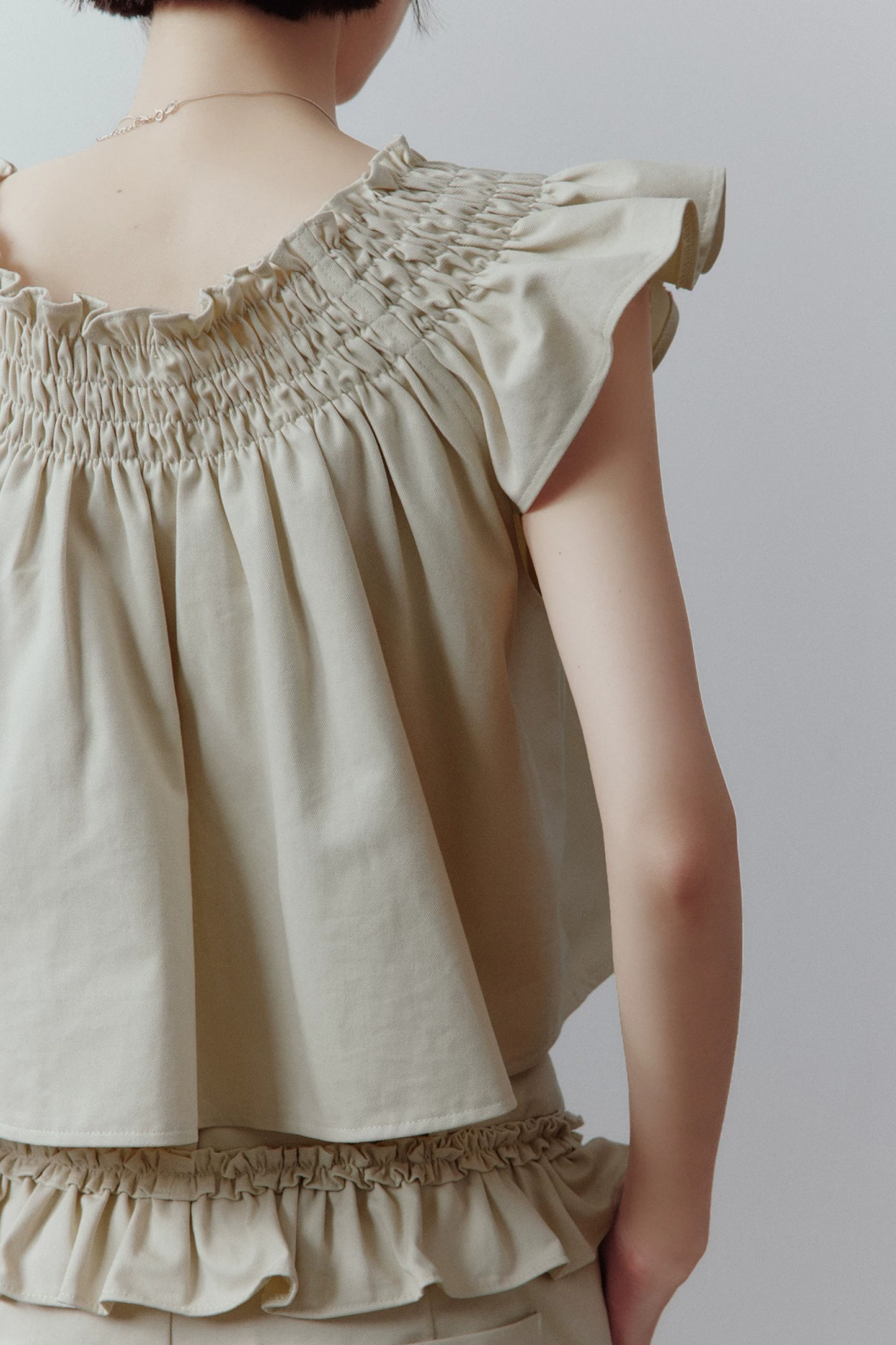 Apricot Gray Babydoll Top