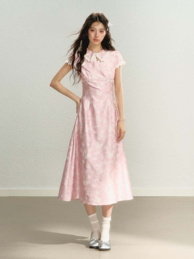 Chinese Style Butterfly Calf Length Dress