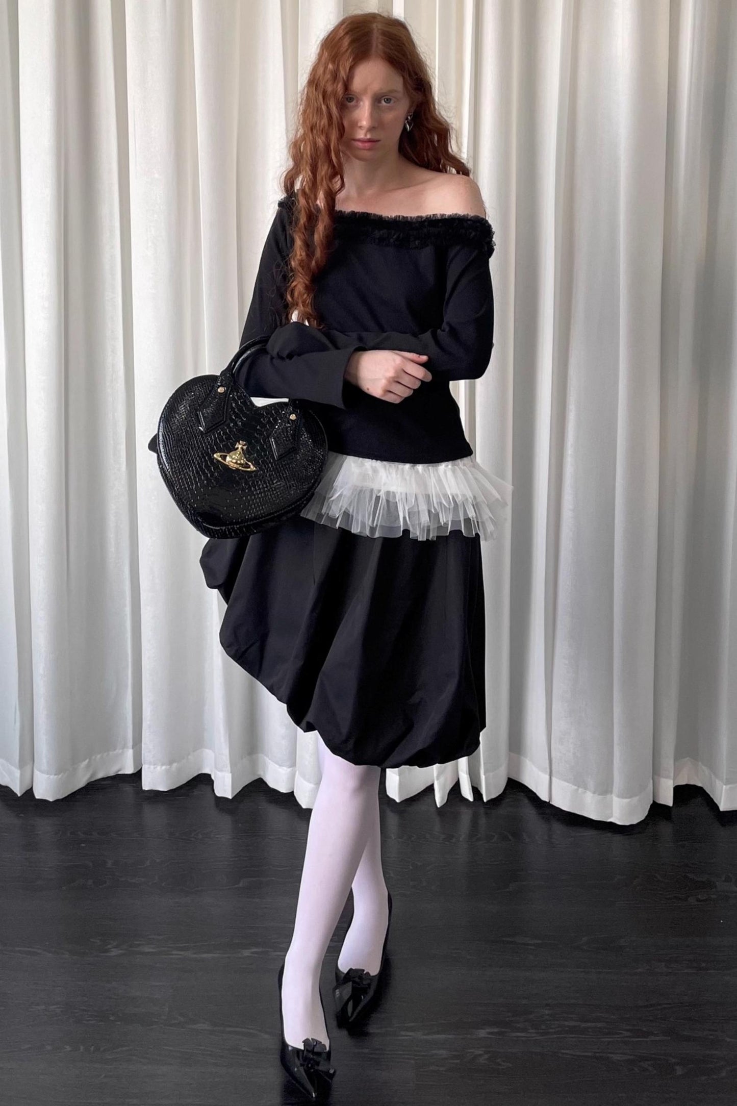 Black Lace Knitted Sweater