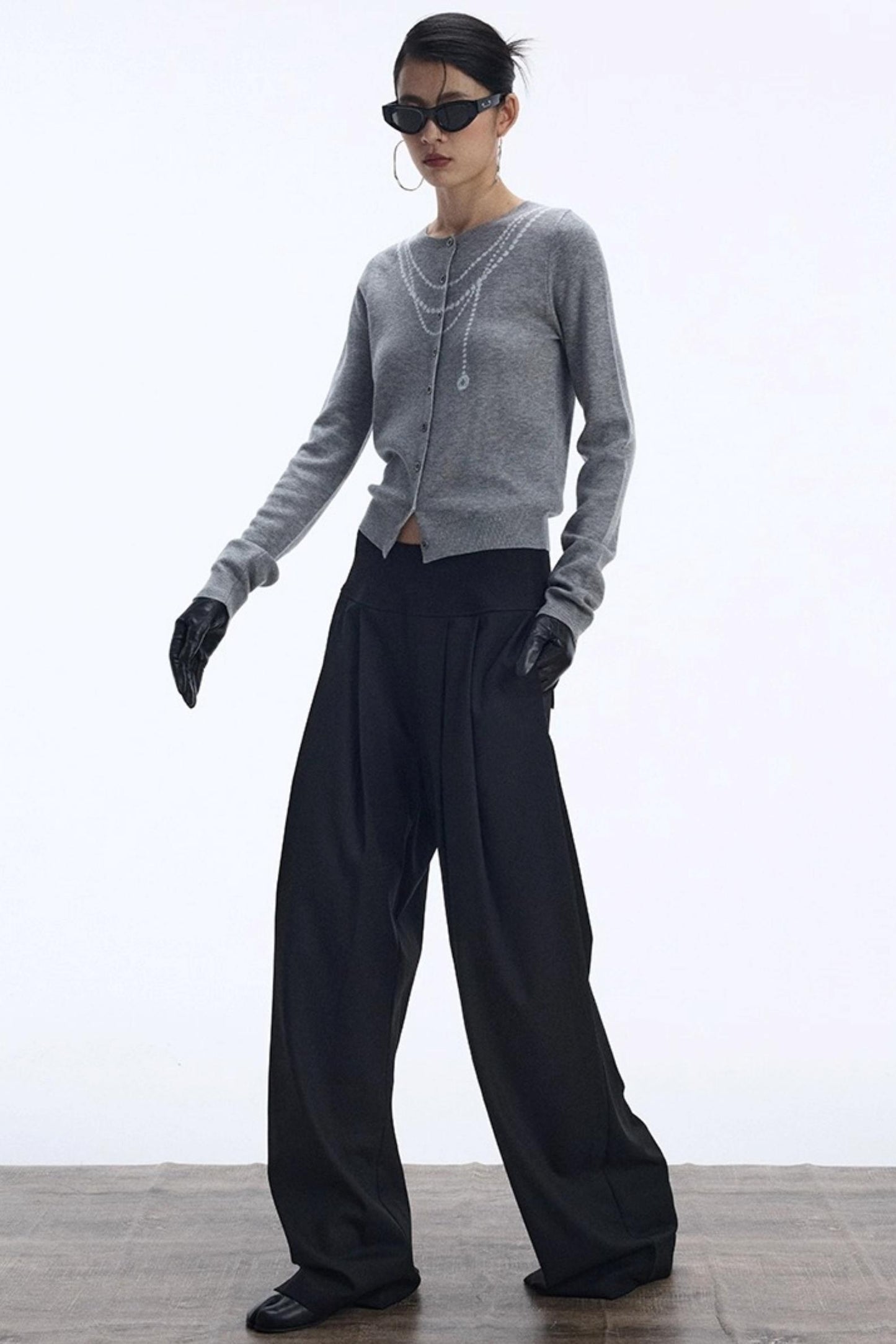 Contrasting Pearl Cardigan