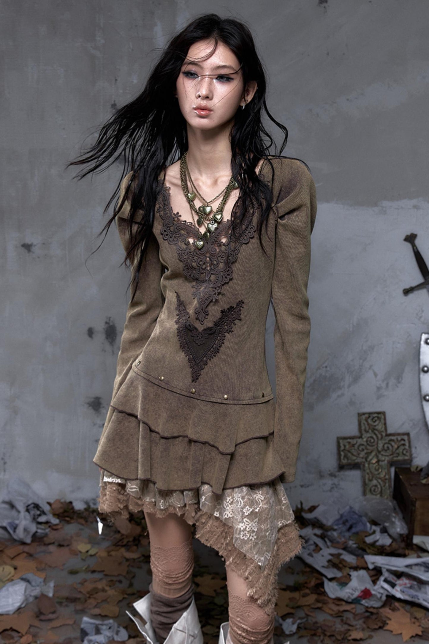 Palace Deep V-Neck Knitted Dress