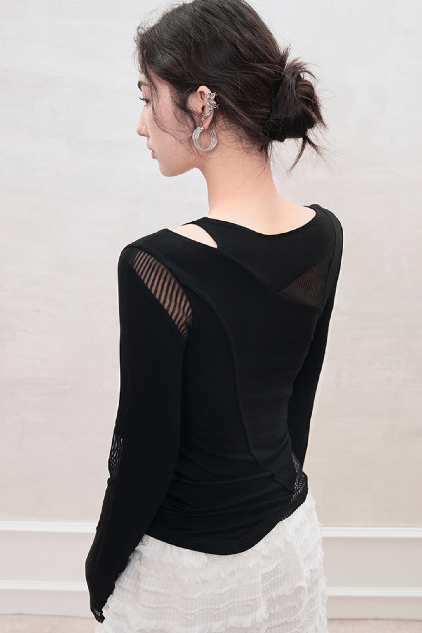 Sheer Lace Slim T-Shirt