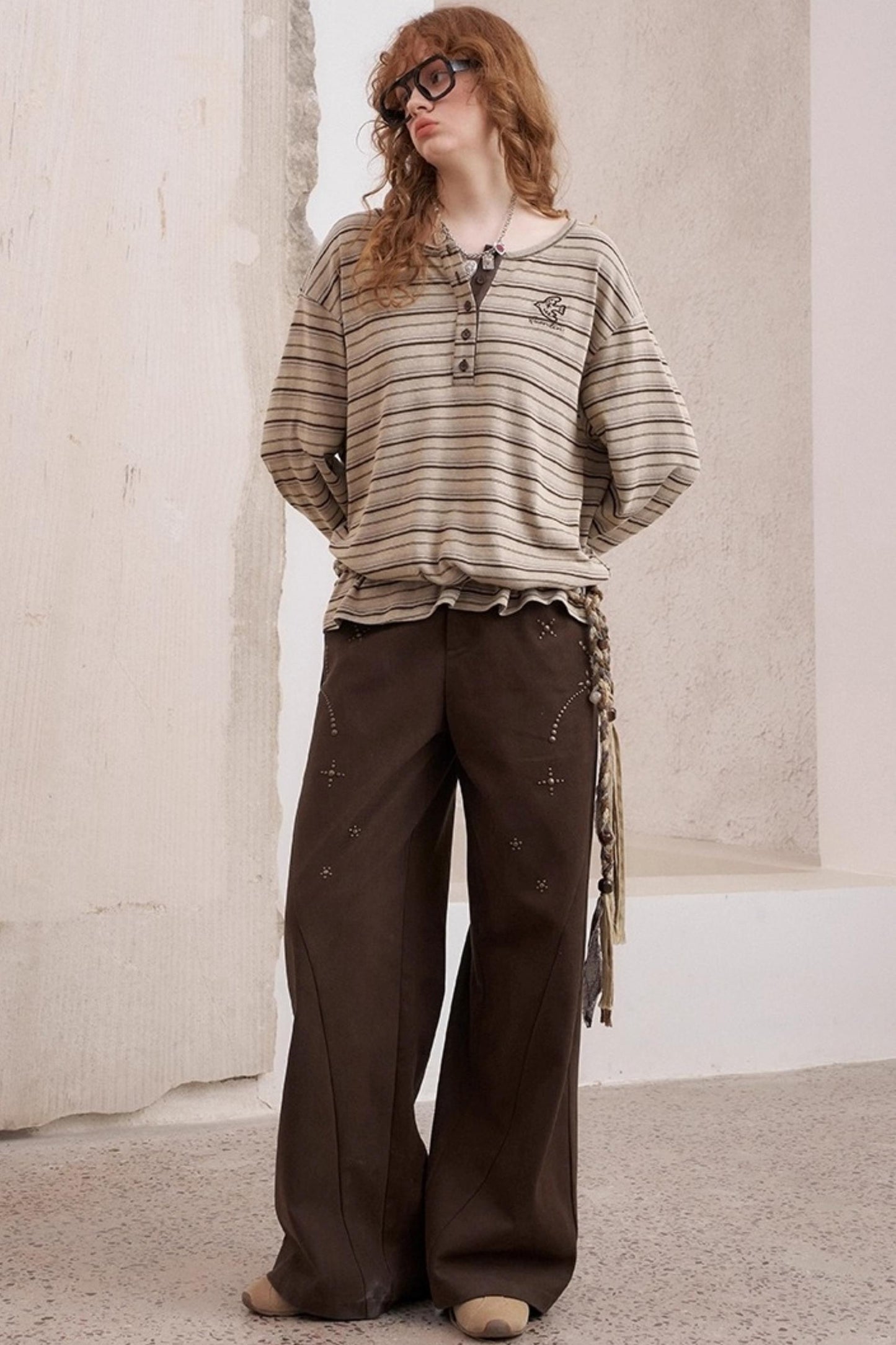 Diamond Straight Loose Wide Pants