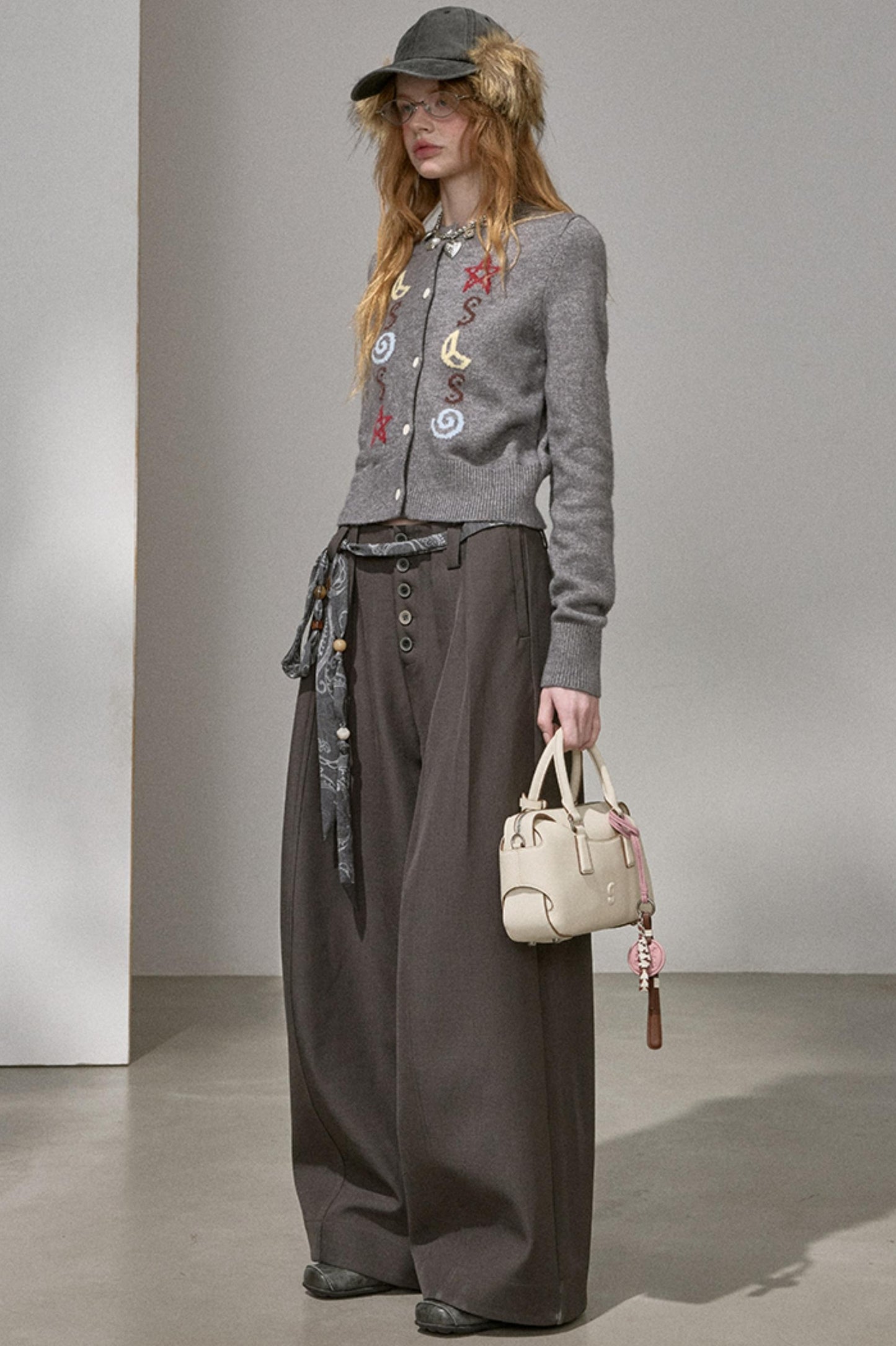 Button Pleated Cargo Pants