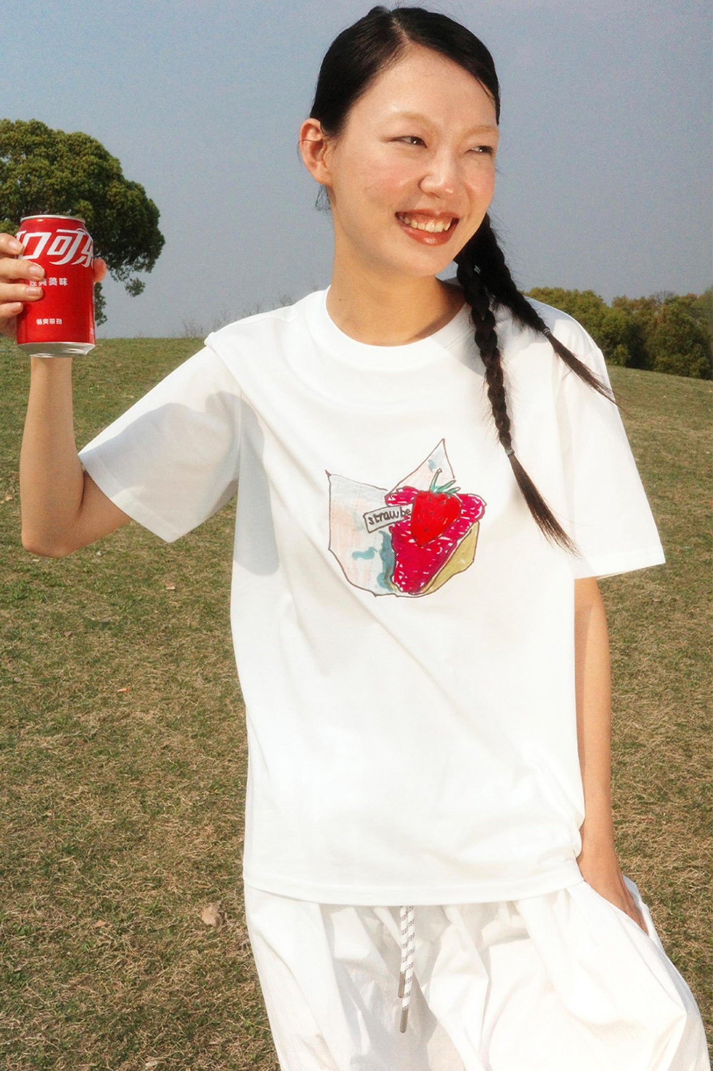 Hand-Painted Strawberry Tee