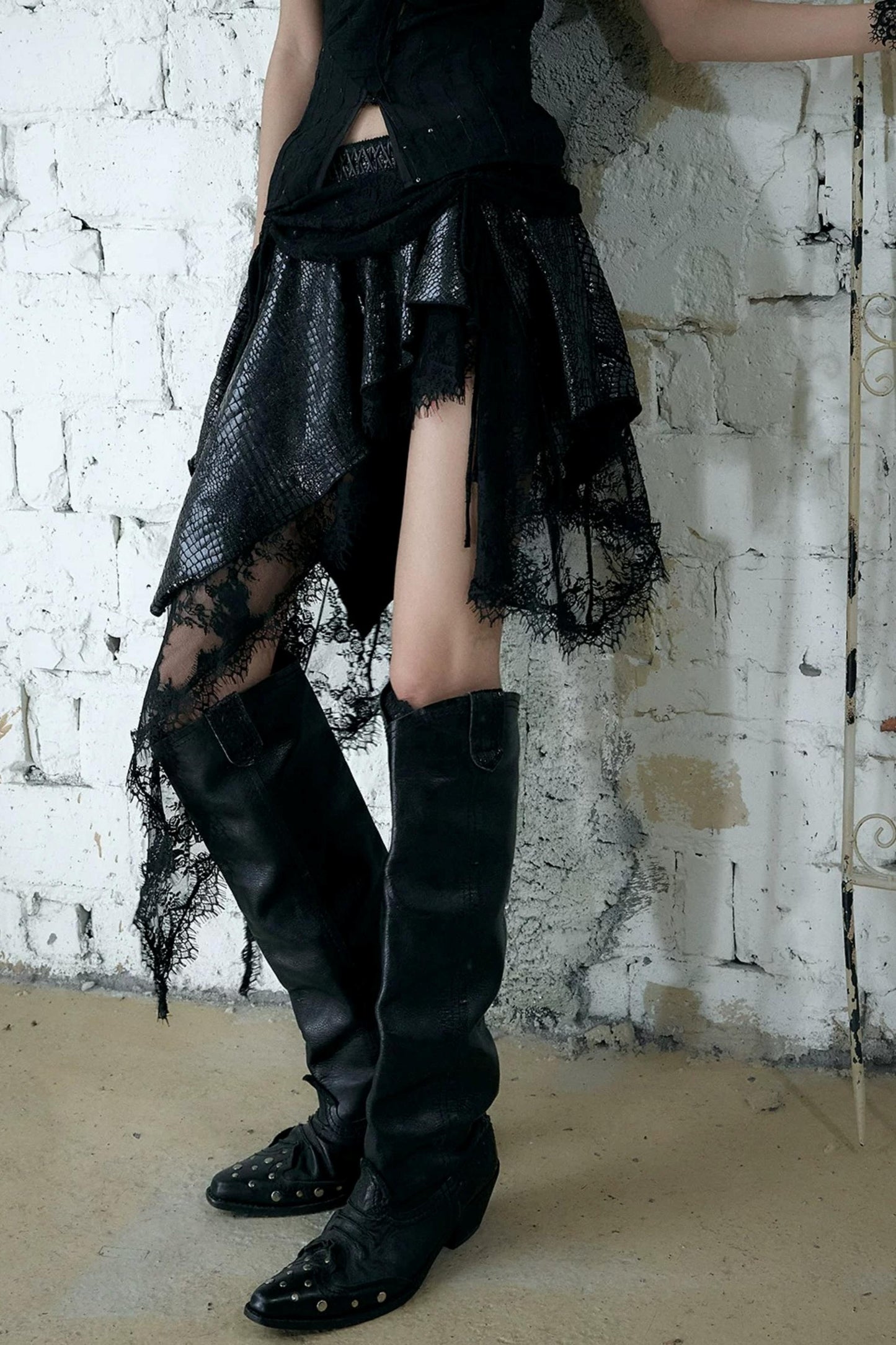 Baroque Velvet Lace Skirt