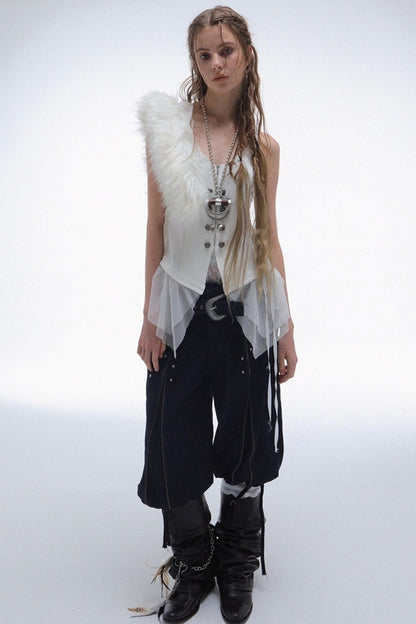 Yarn Stitched Vintage Fur Vest
