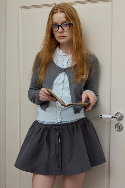 Fake two Piece Lace Knit Top