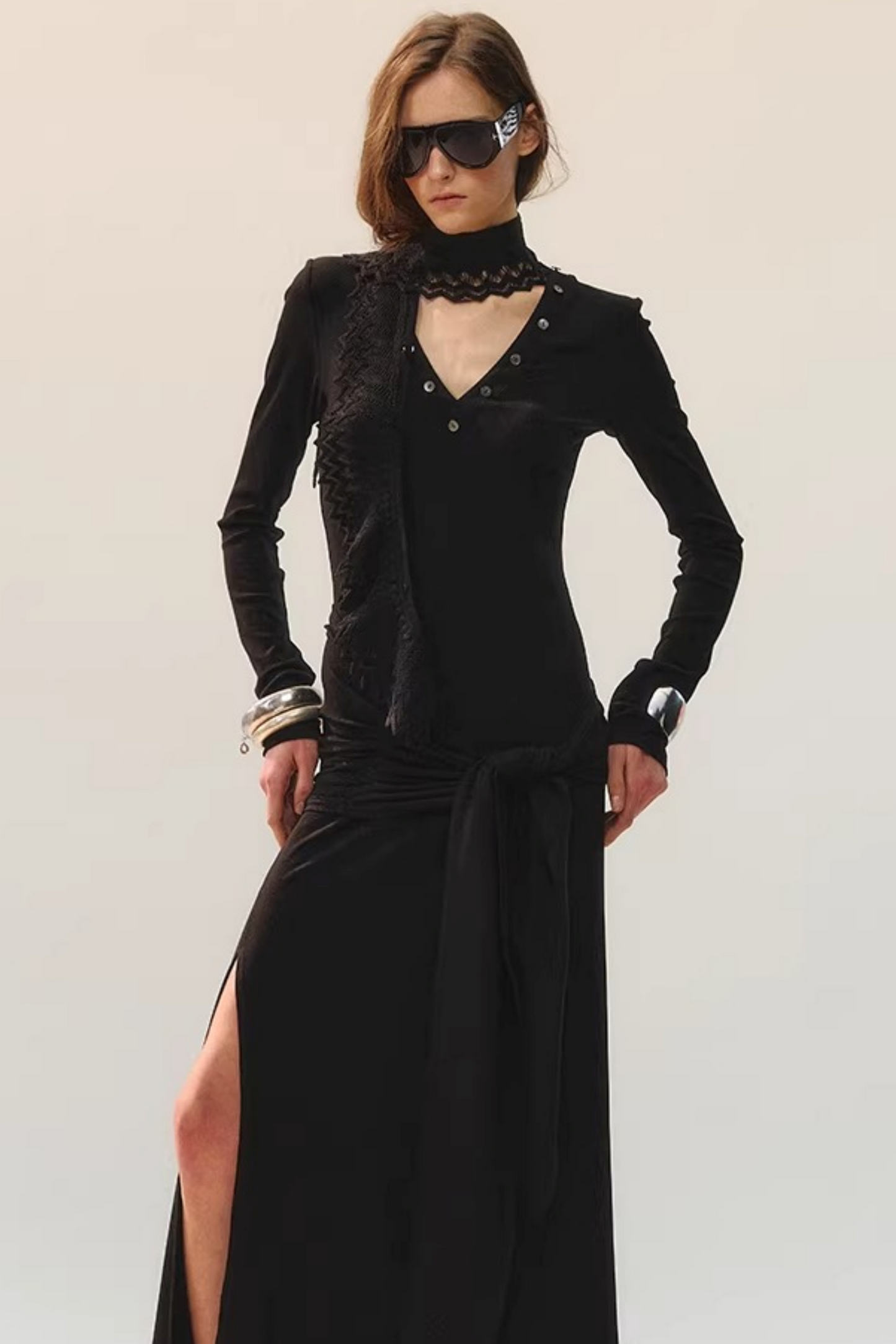Lace Slit Dress