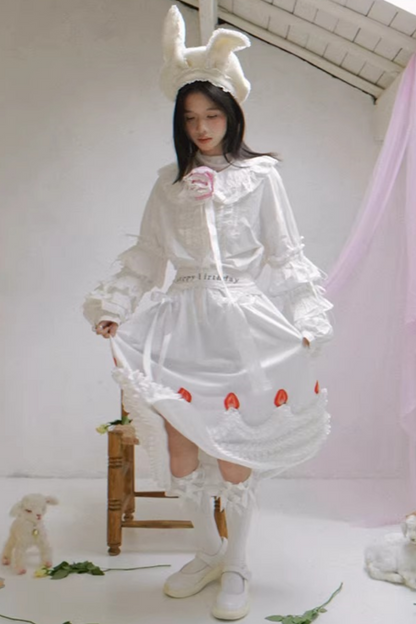 Strawberry Print Skirt Dress
