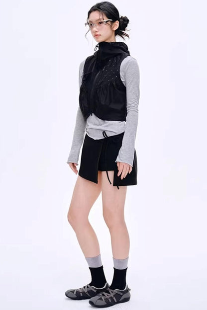Side Slit Bow Pants Skirt